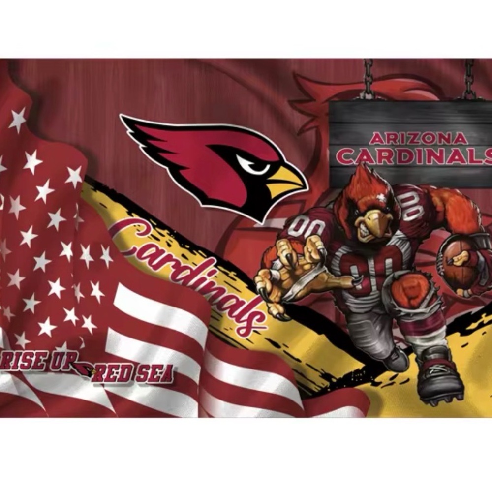 Arizona Cardinals Football Flag 3x5 Feet Grommets Fast Same Day Shipping